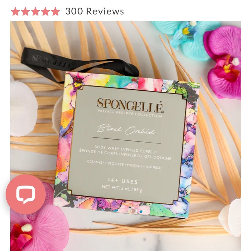 NEW Spongelle Black Orchid body wash infused buffer/loofah